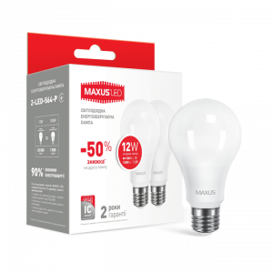 Светодиодная лампа Maxus 2-LED-564-P А65 E27 12W (100W) 4100K 220V (2 шт)