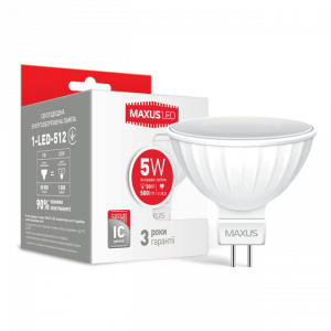 Светодиодная лампа Maxus 1-LED-512 MR16 GU5.3 5W (50W) 4100K 220V