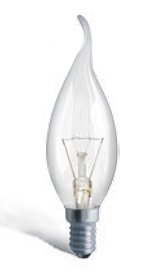 Лампа свеча на ветру E14 25W прозрачная Philips
