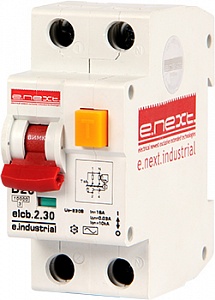 Дифференциальный автоматический выключатель E.NEXT,e.industrial.elcb.2.С20.30 2p, 20A, С, 30mA