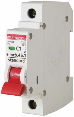 Автоматический выключатель E.NEXT однополюсный e.mcb.stand.45.1 C40 (40A)