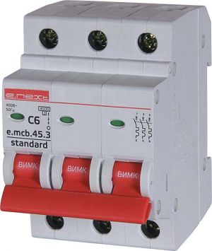 Автоматический выключатель E.NEXT трёхполюсный e.mcb.stand.45.3 C10 (10A)