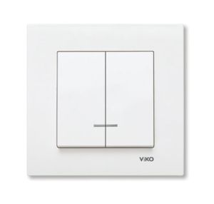 Выключатель двойной с подсветкой VIKO серия KARRE, цвет белый