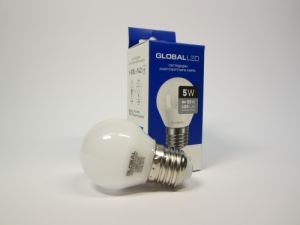 Светодиодная лампа Global 1-GBL-141, G45 F, 5W (50W), 3000K, E27, 220V AP